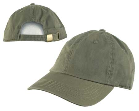 1pc Olive Baseball Cotton Cap - Dad Hat - Low Profile - Stone Washed