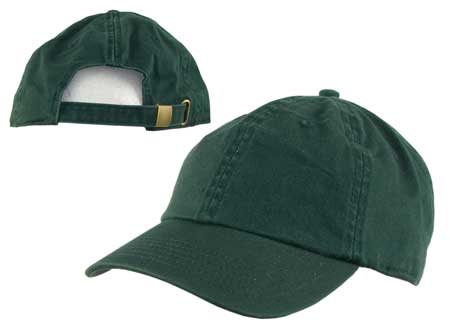 1pc Hunter Green Baseball Hat Cotton Cap - Dad Hat - Low Profile - Stone Washed