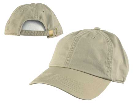 1pc Khaki Baseball Cotton Cap - Dad Hat - Low Profile - Stone Washed