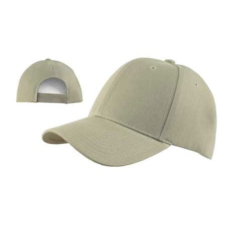 12pcs Khaki Plain Baseball Hats Low Profile - Constructed - Adjustable Velcro Back - 100% Acrylic (Wool Feel) - Bulk by the Dozen - Wholesale
