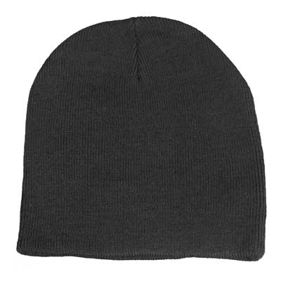1pc Solid Black Beanie Winter Knit Hat - Made in USA - Single Piece