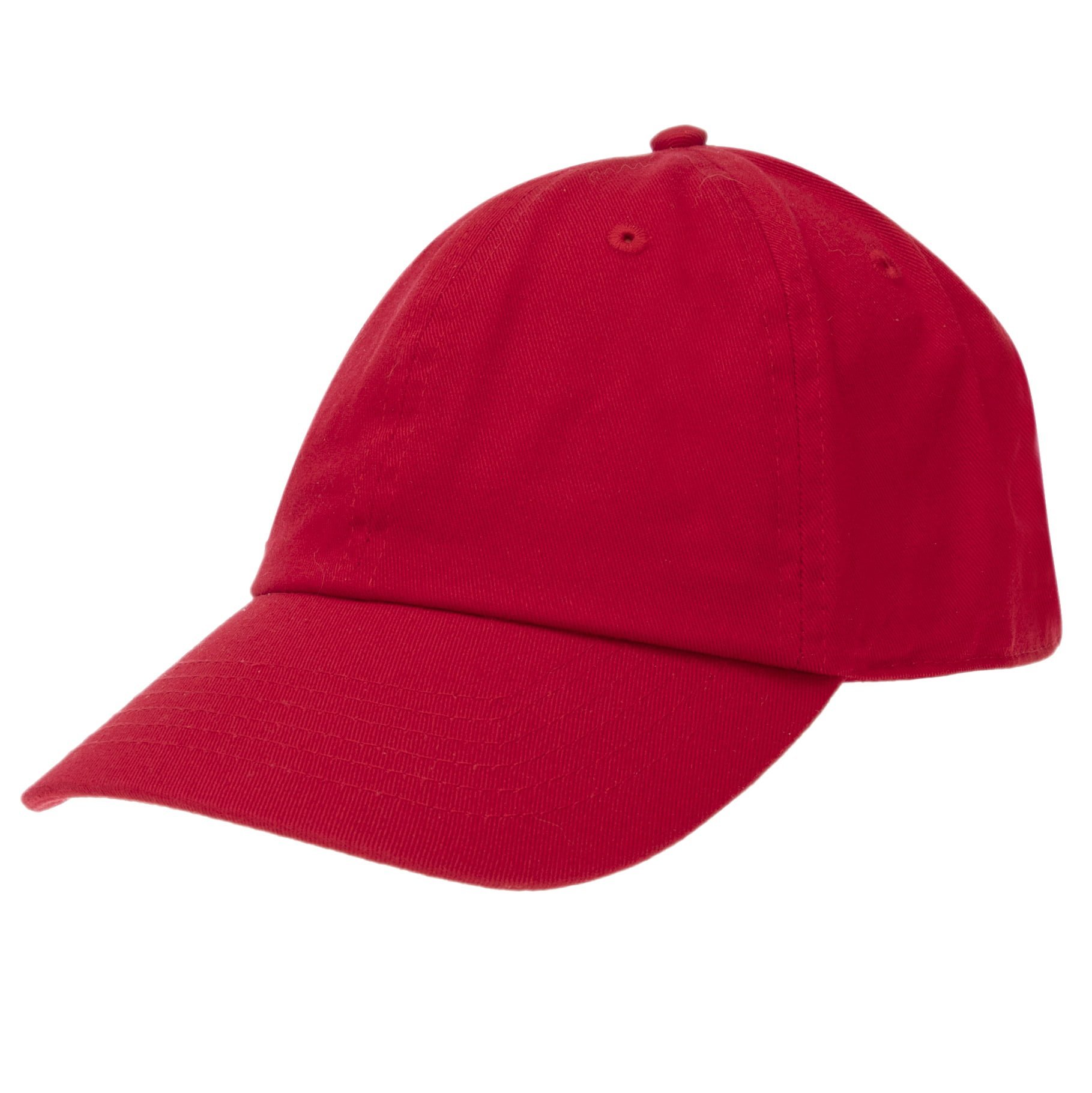 1pc Red Baseball Cotton Cap - Dad Hat - Low Profile - Stone Washed