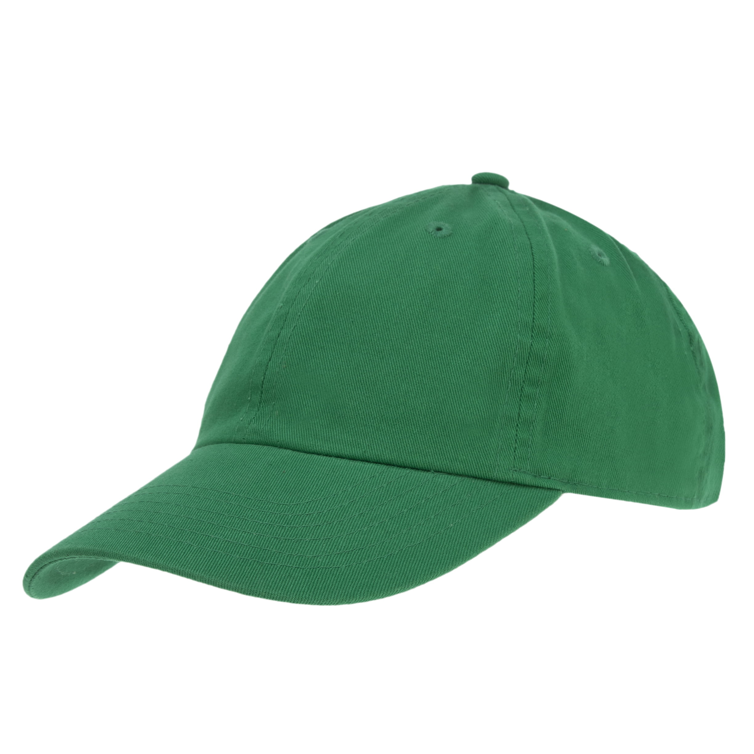 12pcs Kelly Green Plain Baseball Hats Low Profile - Unconstructed - Adjustable Clasp - 100% Cotton - Stone Washed - Bulk by the Dozen - Wholesale