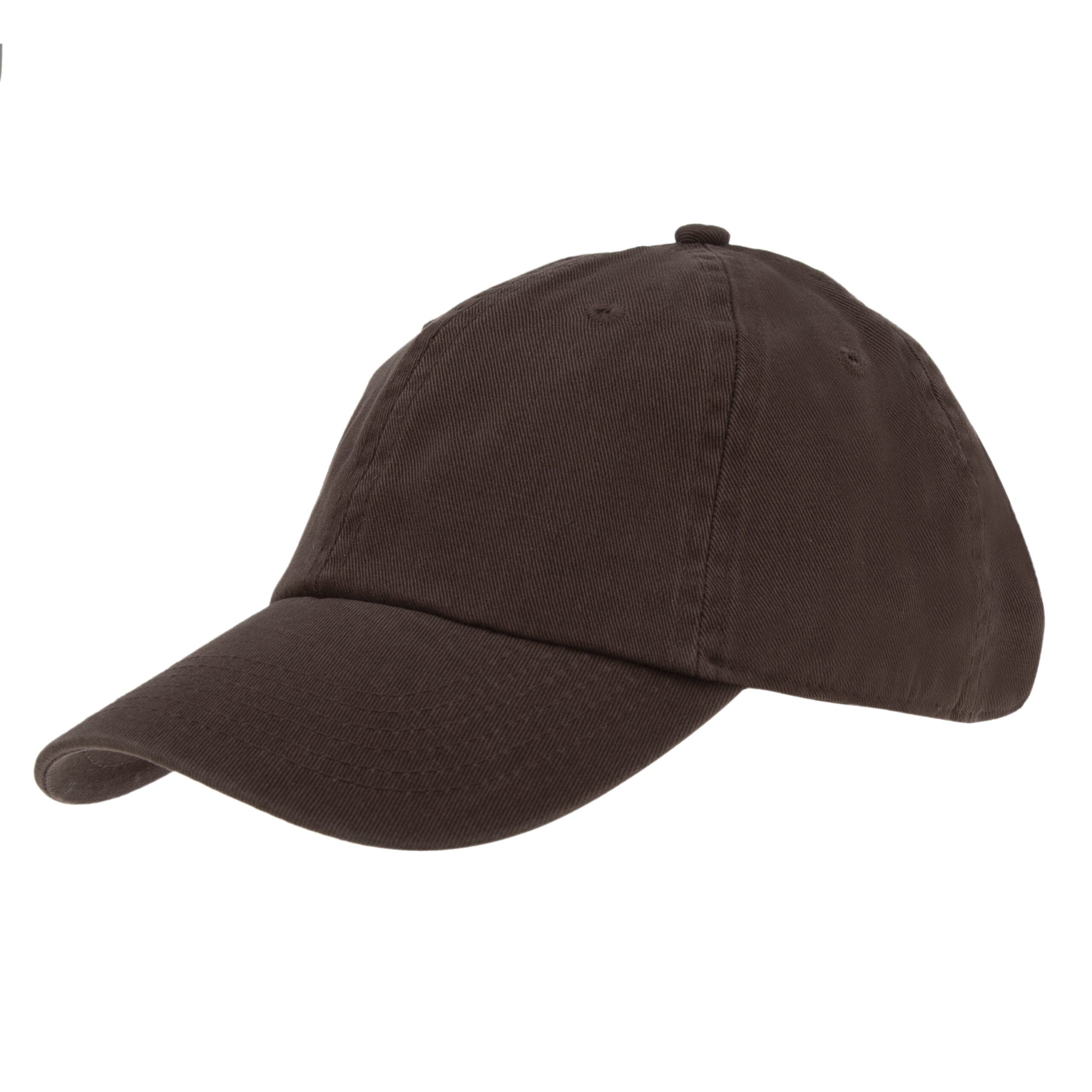 12pcs Dark Brown Plain Baseball Caps Low Profile - Unconstructed - Adjustable Clasp - 100% Cotton - Stone Washed - Bulk by the Dozen - Wholesale