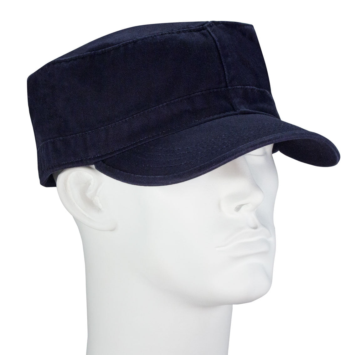 1pc Navy Plain Castro Military Fatigue Army Hat - Fitted - Unconstructed - 100% Cotton