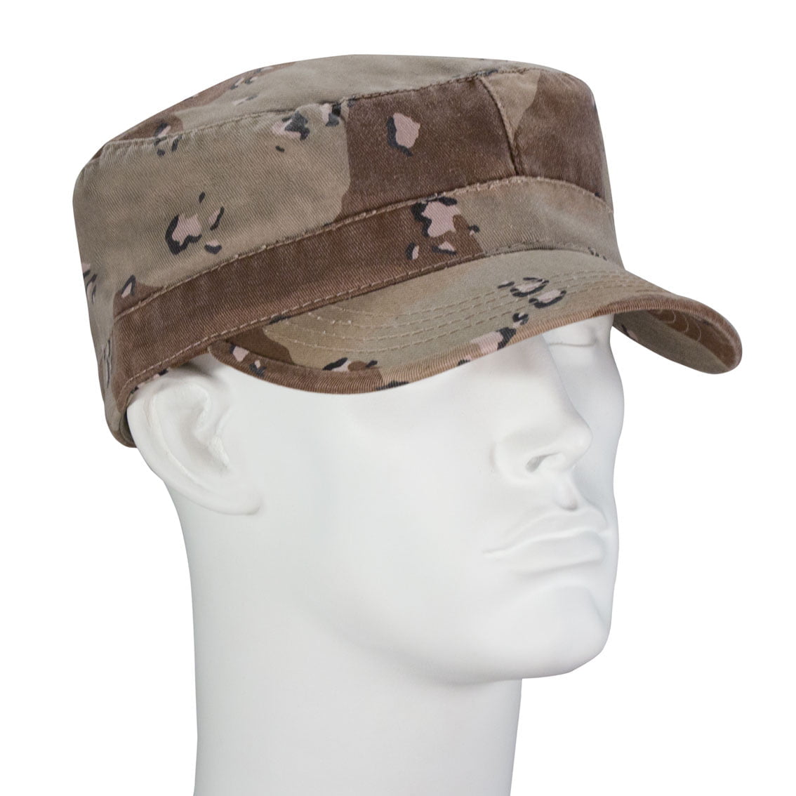 1pc Desert Camo Castro Military Fatigue Army Hat - Fitted - Unconstructed - 100% Cotton