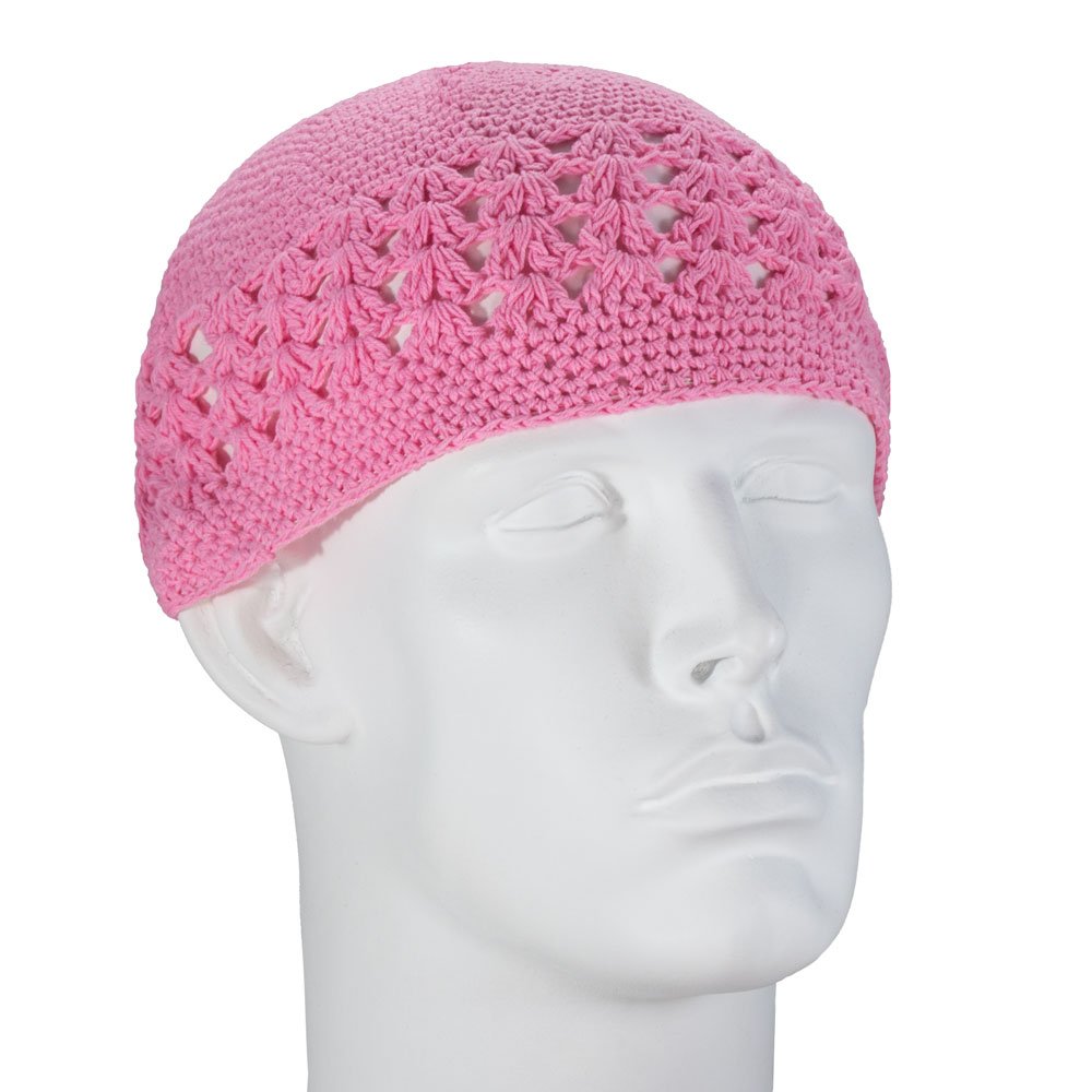 1pc Light Pink Dual Weave Kufi - Single Piece